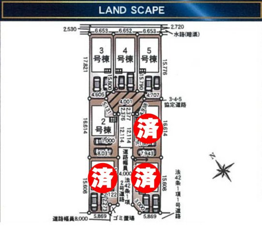 三郷市　戸ケ崎3丁目　新築戸建　全7棟の区画図|区画図です