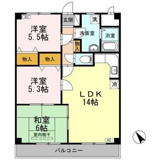 【間取り】 | デミュールクワダ | 3LDK