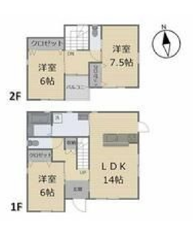 中古戸建　栃木市大平町の間取り