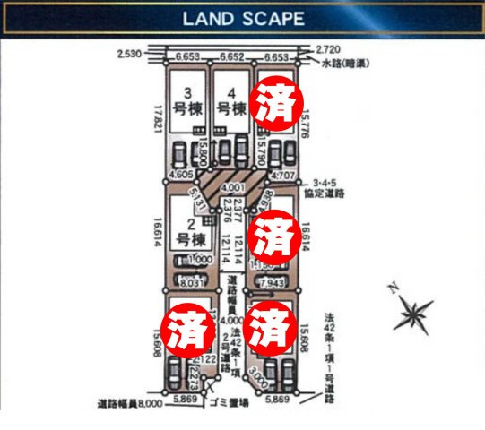 三郷市　戸ケ崎3丁目　新築戸建　全7棟の区画図|区画図です
