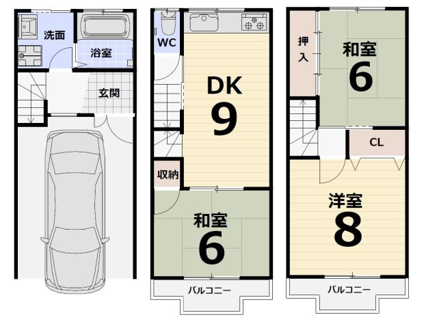 点野　戸建の間取り