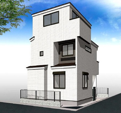 杉並区本天沼3丁目　整形角地　快適コンパクト邸宅の外観パース