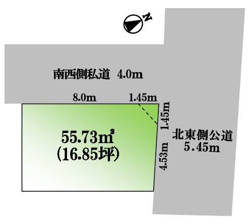 杉並区本天沼3丁目　整形角地　快適コンパクト邸宅の区画図