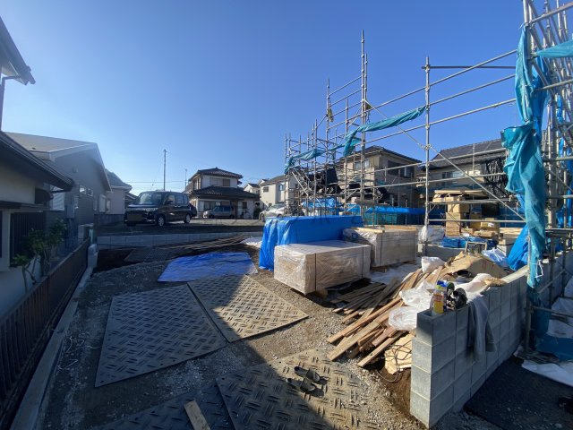 飯能市双柳・全2棟　新築一戸建　2号棟　～平屋住宅～の外観|基礎　2025年10月23日撮影
