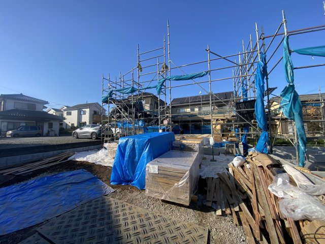 飯能市双柳・全2棟　新築一戸建　2号棟　～平屋住宅～の外観|基礎　2025年10月23日撮影