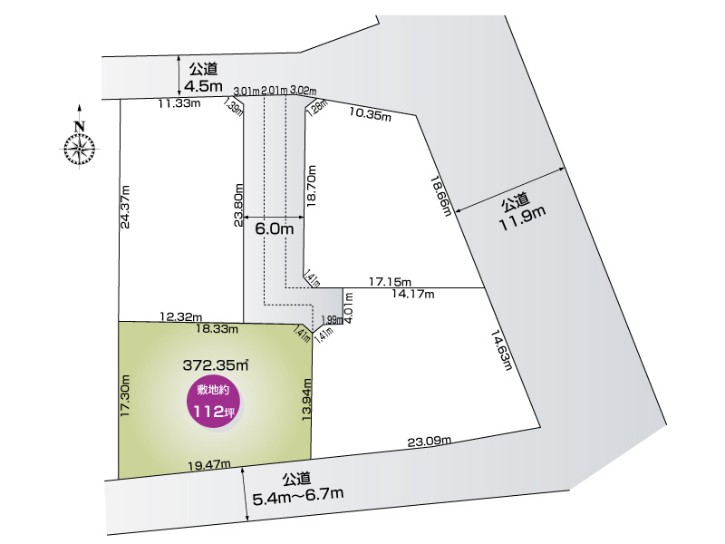 4号地　372.35㎡（112.63坪）