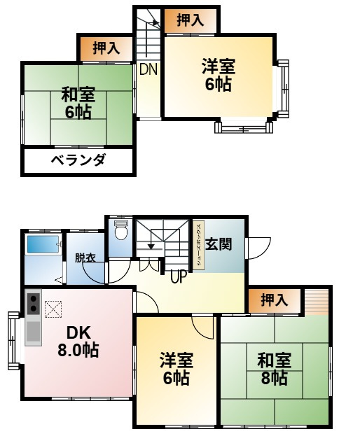 山武市富口の中古一戸建の間取り