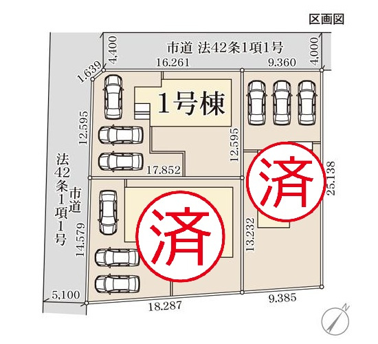 第1常総市東野原　新築戸建　1号棟の区画図