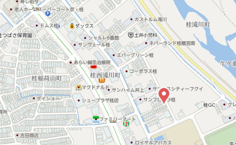 京都市西京区桂南滝川町　中古戸建の地図