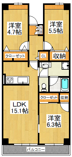デュオフォール船橋夏見の間取り