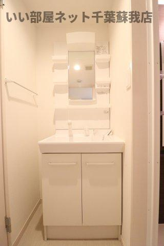 リブリ・MYU市原の洗面所|朝の準備に活躍する、洗髪洗面化粧台！