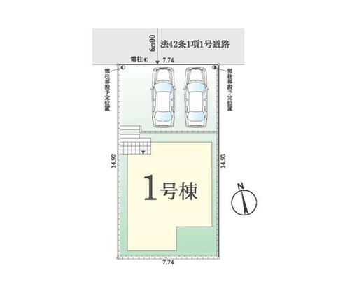 【区画図】 | 【FIT】小平上水新町３期 | 並列2台のカースペース！前面道路6ｍで駐車もスムーズ