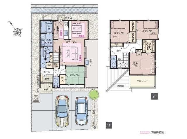【間取り】 | 福岡市西区野方４丁目 5号地 | リビングも居室も広々としており、収納も充実しているので居住スペースをスッキリと使えます