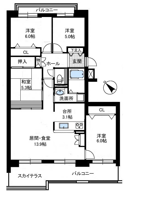 ハウスオブリザ藻岩の間取り