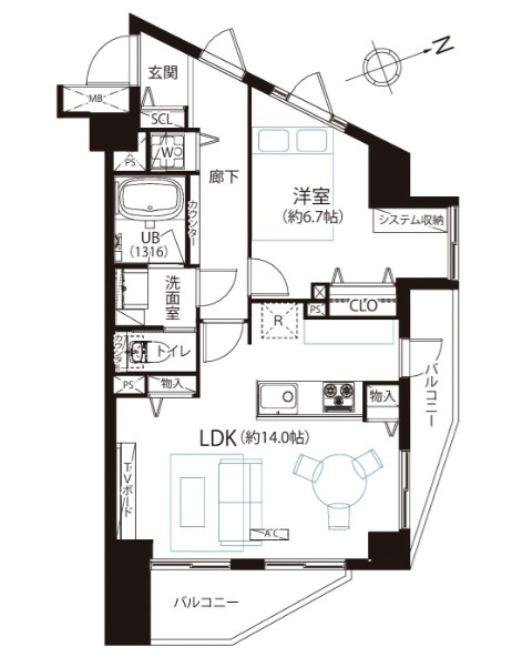 ★仲介手数料無料★ディオレ西新宿（８階部分・3方角住戸）新宿副都心のビル群を一望できます
