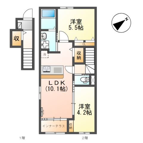 ベルメゾン矢取の間取り|使い勝手の良い間取りです♪