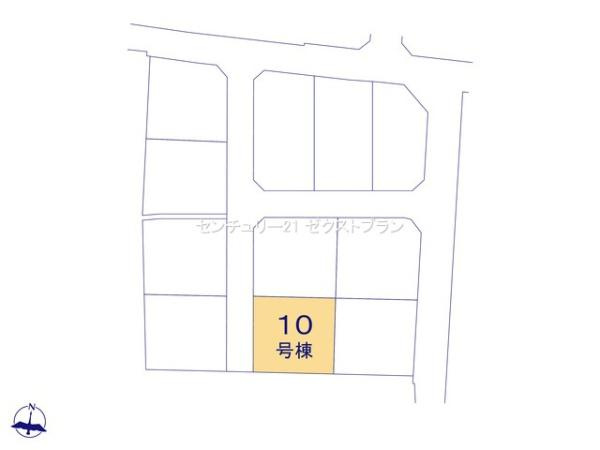 富岡市下高瀬 10号棟の区画図|区画図