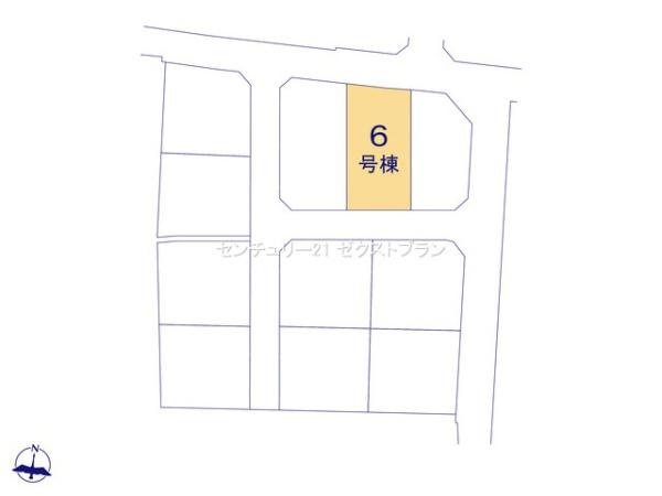 富岡市下高瀬 6号棟の区画図|区画図