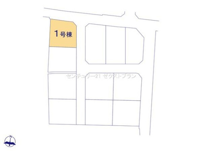 【区画図】 | 富岡市下高瀬 1号棟 | 区画図