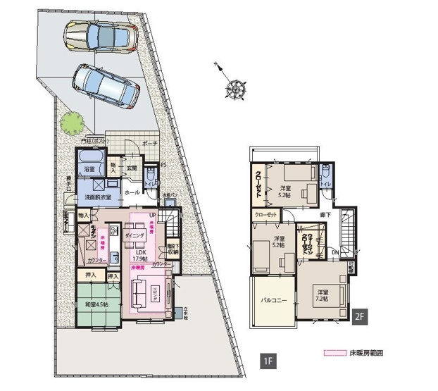 【間取り】 | 福岡市西区野方４丁目 7号地 | リビングも居室も広々としており、収納も充実しているので居住スペースをスッキリと使えます