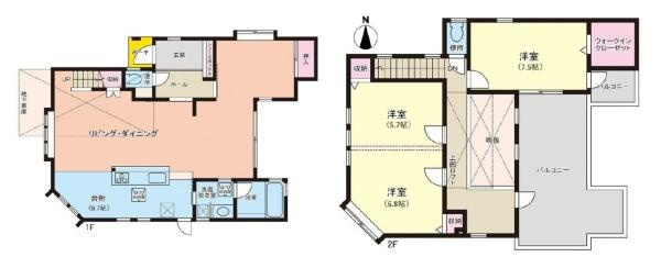 生駒市東菜畑２丁目　一戸建の間取り