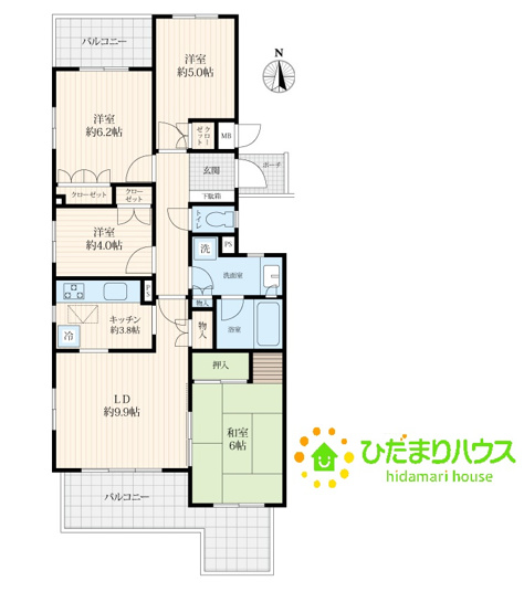 【間取り】 | ウッドパーク四季の丘ウエスト | 人気な4LDK！南向き角部屋のお部屋です♪