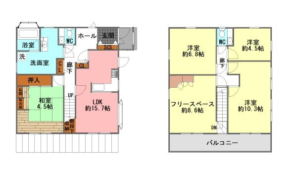 王ノ瀬一丁目　中古の間取り|※図面と現況が異なる場合は、現況を優先させていただきます。