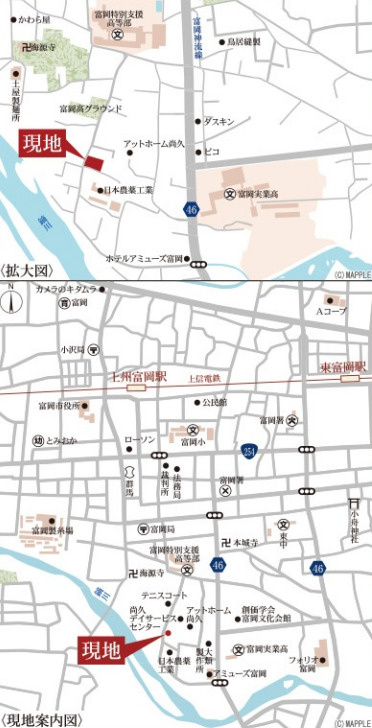 【新築】富岡市富岡第13　３号棟(全３棟)　リーブルガーデン　新築建売分譲の地図