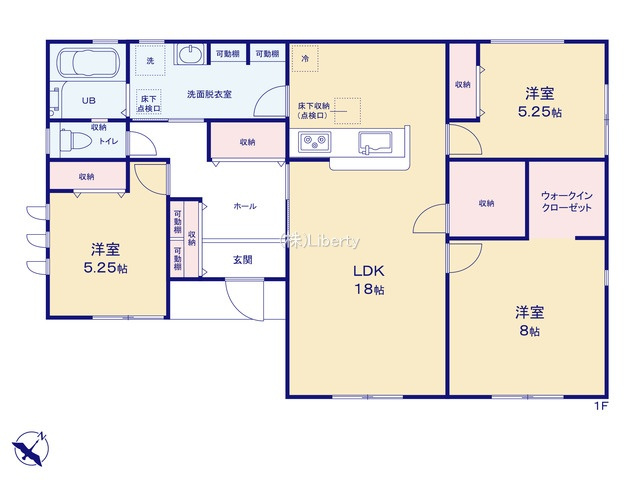 第1常総市東野原　新築戸建　2号棟の区画図