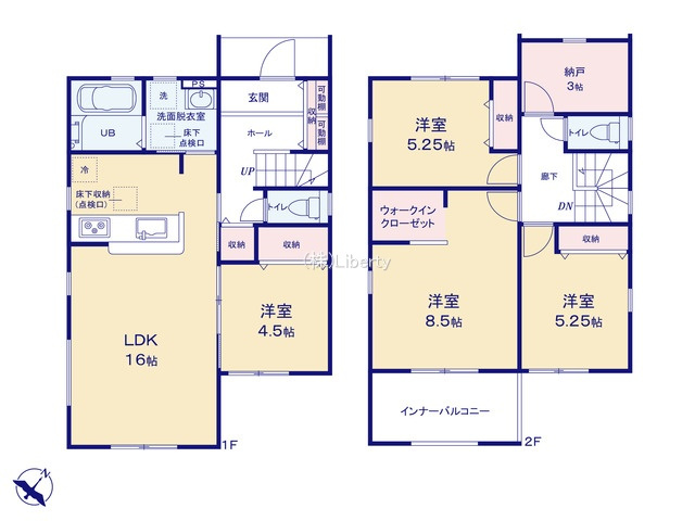 第1常総市東野原　新築戸建　3号棟の区画図