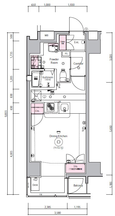 NIKKEIMARKSの間取り