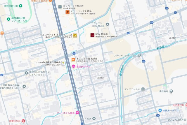 長浜市川崎町　新築一戸建ての地図