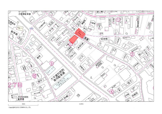 新発田市御幸町2丁目　売地の地図