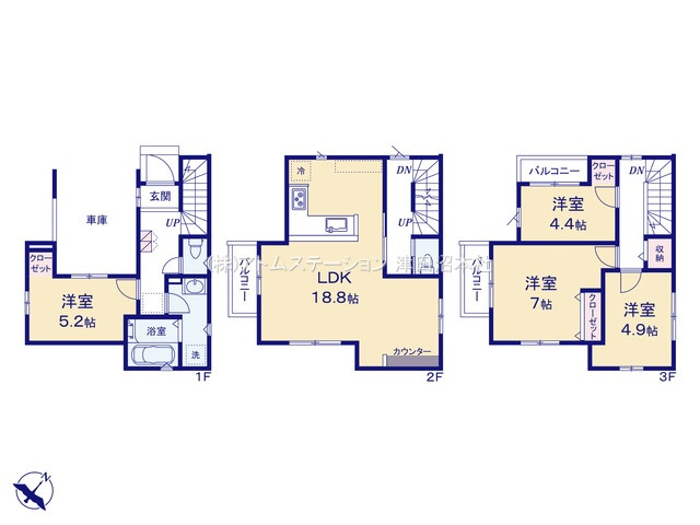 【間取り】 | アトムセレクト船橋市前原西１８期1号棟