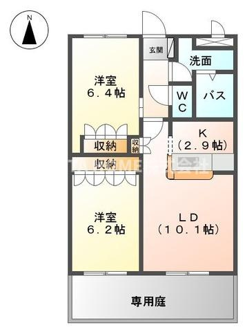 ロワールコートの間取り|エアコン２台付き◇角部屋の南向きで日当たり良好◎