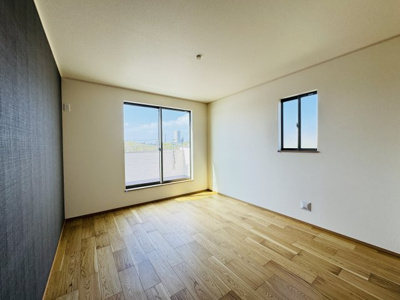 【寝室】 | 市川市本北方１丁目新築戸建【北方小学校：9分】 | 7帖寝室・アクセントクロス