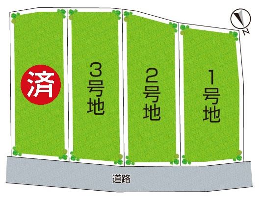 高槻市宮之川原元町　売土地の区画図|全4区画