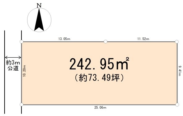 東松山市松葉町３丁目 土地７３坪の土地図