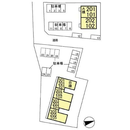 ラフォーレ上ノ台Ｂの区画図