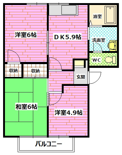 カサ・リンダ　Ｂ棟の間取り