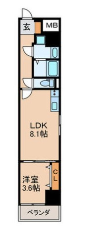 Taiwa Arun Yodoyabashiの間取り