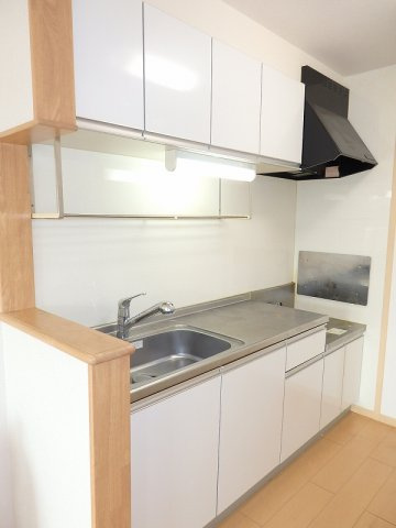 サニーウエル　ヴィラのキッチン|コンパクトなキッチンで掃除もラクラク