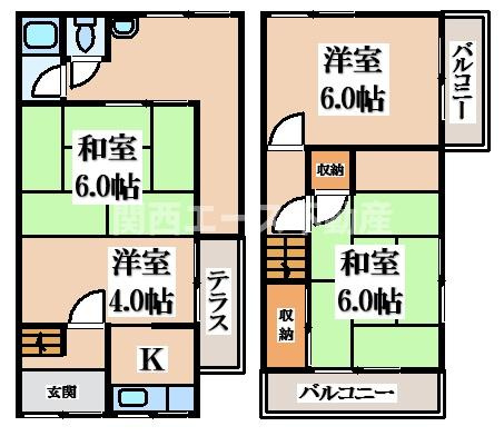 【間取り】 | 南野２丁目貸家