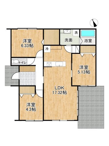姫路市飾磨区中島/新築戸建の間取り