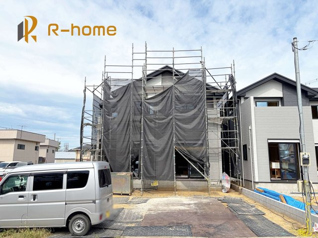 牛久市栄町6期　新築戸建て　2号棟の外観|2025年10月完成予定！近隣の同仕様完成物件をご見学いただけます♪