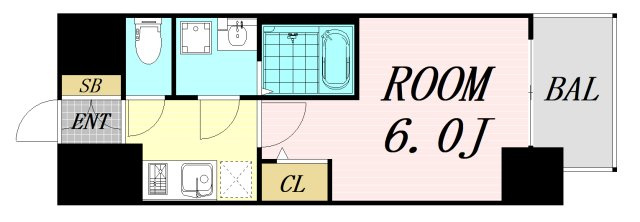 エスリード難波AGREA　仲介手数料無料の間取り
