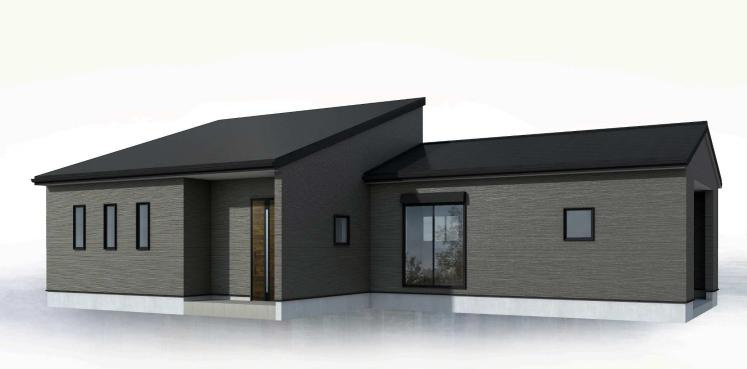 鉾田市舟木1期　新築戸建の外観パース|人気の平屋一戸建て！(^^)/