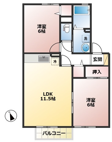 リヴィエール Ⅱの間取り