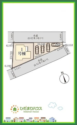 鉾田市上釜1期　新築戸建の区画図