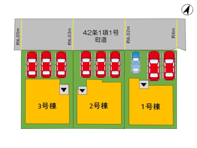 糟屋郡篠栗町和田4丁目第2-3棟（3号棟）の区画図|配置図（3号棟）